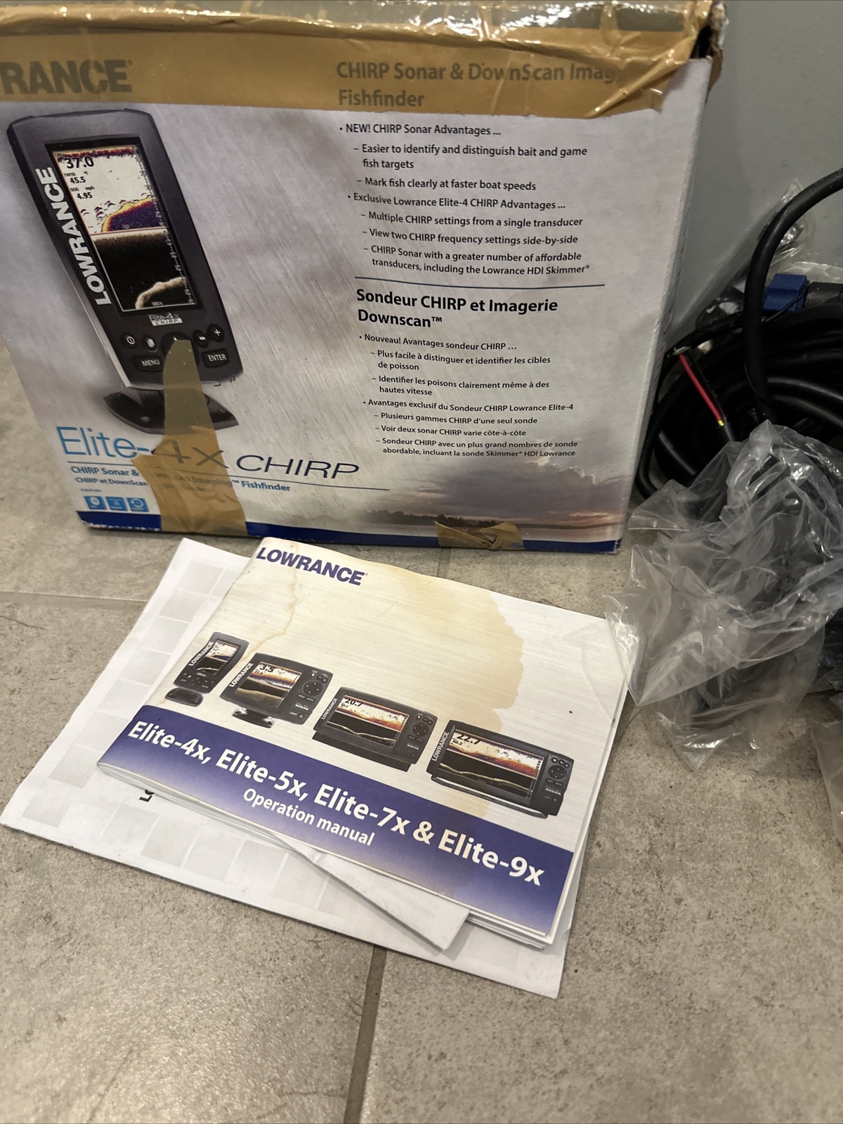 Lowrance Elite 4x Chirp Fish finder Gently Used Issue Free