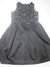 Miami Womens Size L A-Line Dress Black Sleeveless Zipper Back Floral Classic