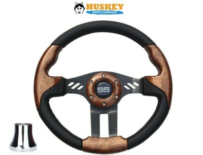 12.5'' Woodgrain Finish Golf Cart Steering Wheel for Yamaha G2-G29 Drive2