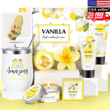 Valentines Day,Birthday Gifts Relaxing Spa Gift Baskets for Women Warm Vanilla