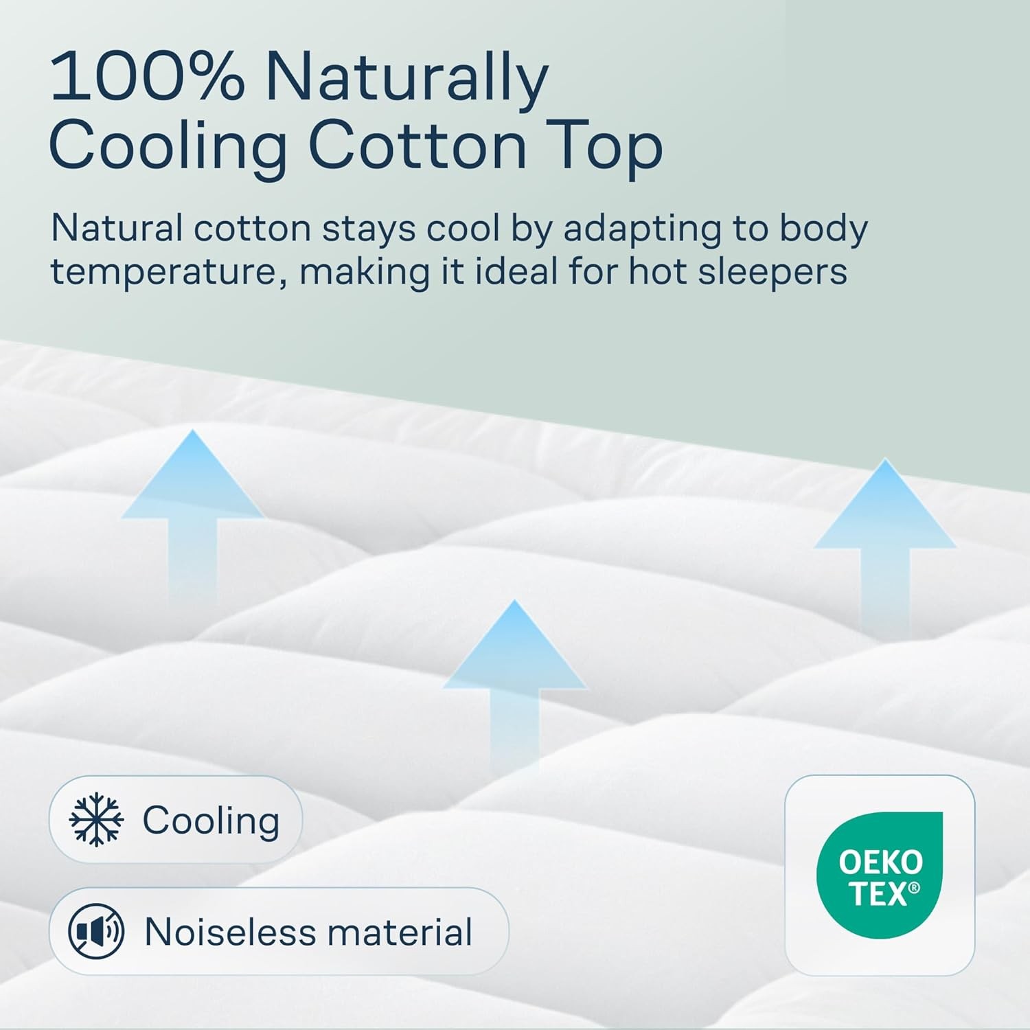 Cloud-Like Queen Mattress Topper - 100% Cotton Top Pad Queen, White 