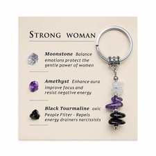 ShF1djx Cute Natural Crystal Keychain for Women, irregular, Strong Woman
