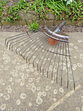 Vintage Spring Rake, lawn rake. ENGLISH TOOLS. Head only. Leaf rake.