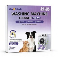 Lavenclyn Washing Machine Cleaner Tablets 24 Pack Enzymatic Pet Odor