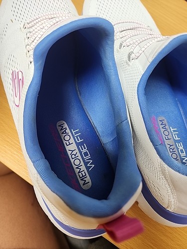 Skechers Memory Foam Wide Fit Summit bianco viola rosa taglia 9 - Foto 6 di 9