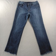 BANDOLINO Samantha Straight Mid Rise Stretch Blue Denim Jeans Womens Size 10