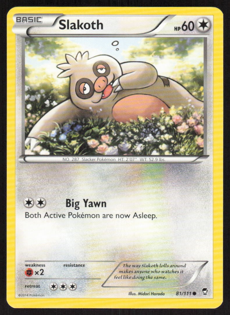Pokemon Slakoth Common 81/111 XY - Furious Fists LP