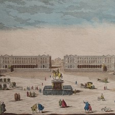 Guckkastenbild Paris La Place de Louis Quinze Orig coloriert Kupferstich um 1800