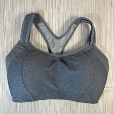 SYROKAN Women's Grey Racerback High Impact Sports Bra Encapsulated Support