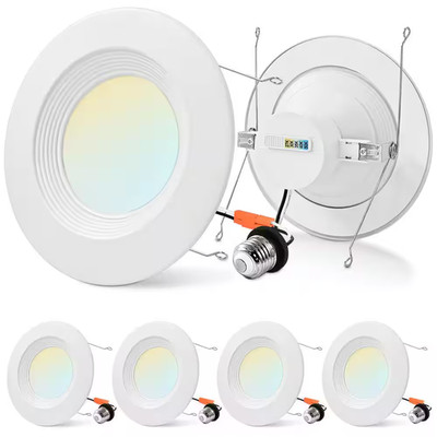 5 In./6 In. LED Can Light Adjustable CCT 2700K-5000K 17W=90W 1500LM Integrated L