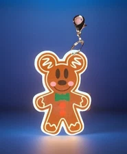 Acrylic Mickey Mouse Gingerbread Cookie Charm Zipper Pull & Keychain Add On Clip
