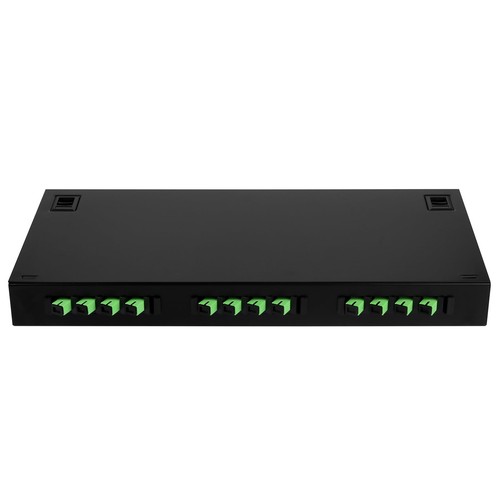 SC-APC 12 Simplex 12 Port Rack Mount Enclosure Box with Splice Tray ...