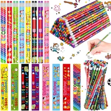 120 Pcs Welcome Back to School Pencils Assorted Pattern Colored Pencil with E...