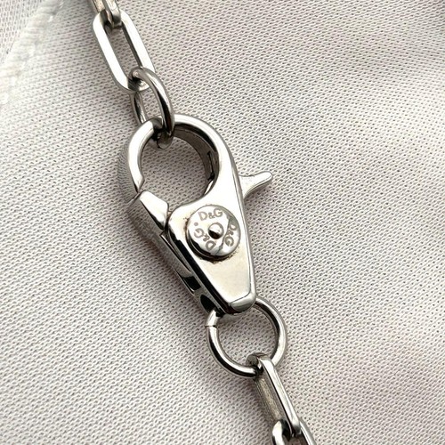 Dolce&Gabbana Męski Rzadki D&G Wisiorek Naszyjnik Talerz z logo 60cm Luksus Stylowe Włochy - Zdjęcie 5 z 10