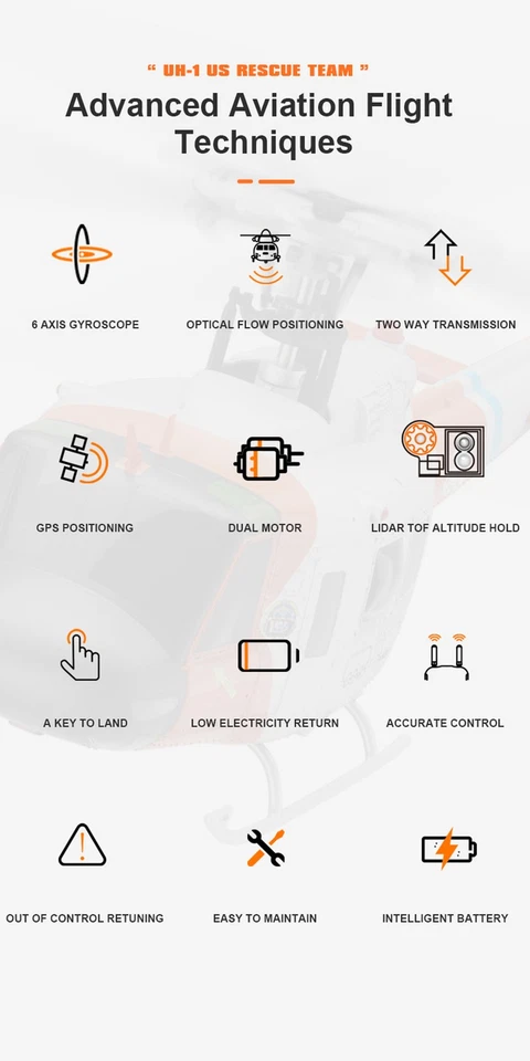 YUXIANG F07S RC Helicopter 2.4G 9CH Gyro GPS Optical Flow Positioning Aircraft - Image 3 of 4