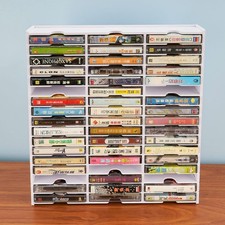 51-Slot Cassette Tape Storage Desktop Rack Audio Tape Organizer Wall-Mounted