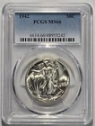 1942 WALKING LIBERTY HALF DOLLAR 50C PCGS MS 66 Certified Coin