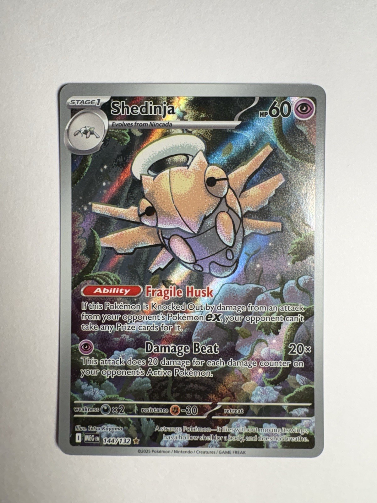 Shedinja Holofoil Illustration Rare ME01: Mega Evolution 144/132 NM