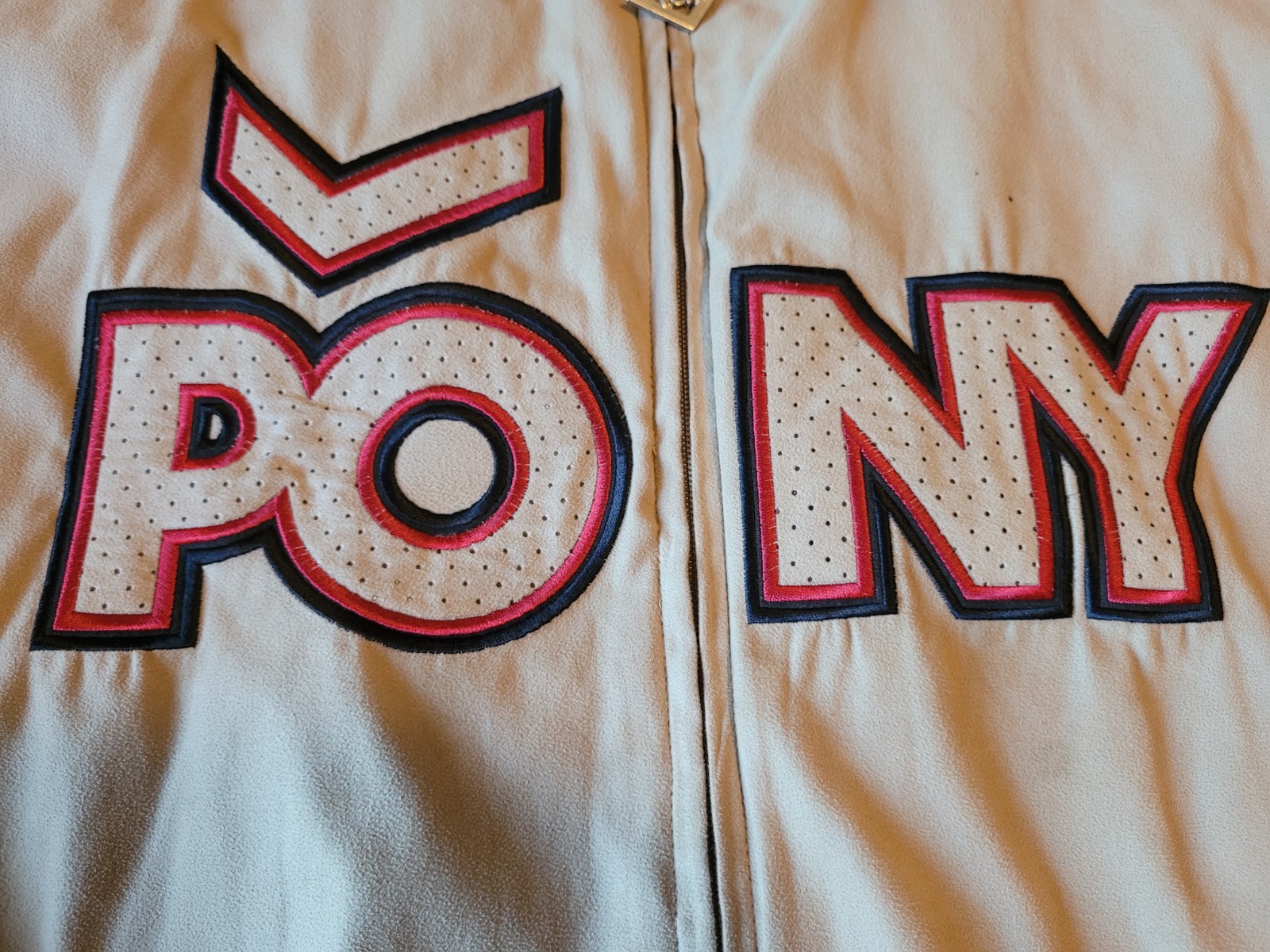 Giacca da pista XXXL 3XL uomo anni 90 PONY tempo libero beige beige zip
