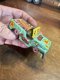 G.Men Vintage Tin Toy Car Japan Lithographed Metal Wheels