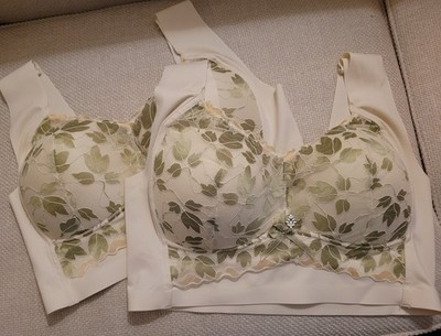 Two Women's Bras 2XL Plus Push-up Anti-Sagging Full Cup Underwear Seamless Comfy