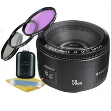 Canon EF 50mm f/1.8 II Camera Lens + 52mm 3 Piece Professional Filter Kit + Lens