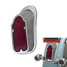 BOSYCY Motorcycles LED Brake Tail Light, Chrome Metal Tombstone Red Taillight...
