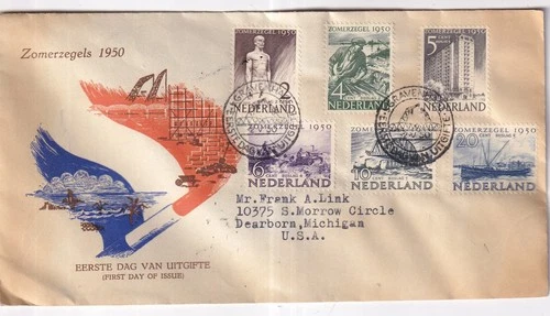 Netherlands Zomerzegels 1950 First Day Cover