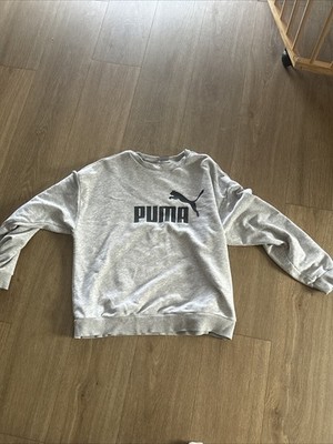 Originaler PUMA Pulli 42 Grau mit Logo Sweatshirt Pullover