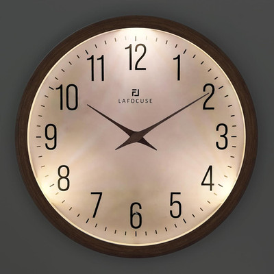 Night Light Wall Clock Brown, 12 Inch Silent Light up Wall Clocks Glow in the Da
