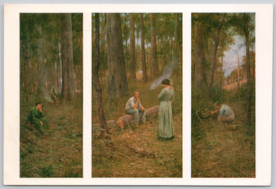 Frederick McCubbin Painting Art Vintage Postcard The Pioneer