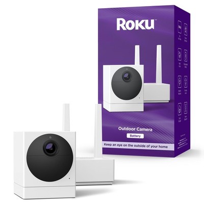 Roku Outdoor Camera for Home Security - IP65 Weather Resistance Wireless