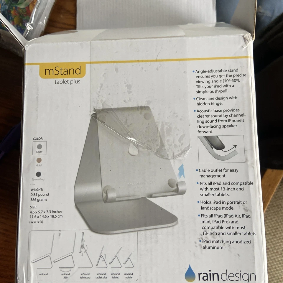 Rain Design 10055 Mstand Tabletplus Space Grey Stnd Adjustable Ergonomic Ipad - Image 2 of 4