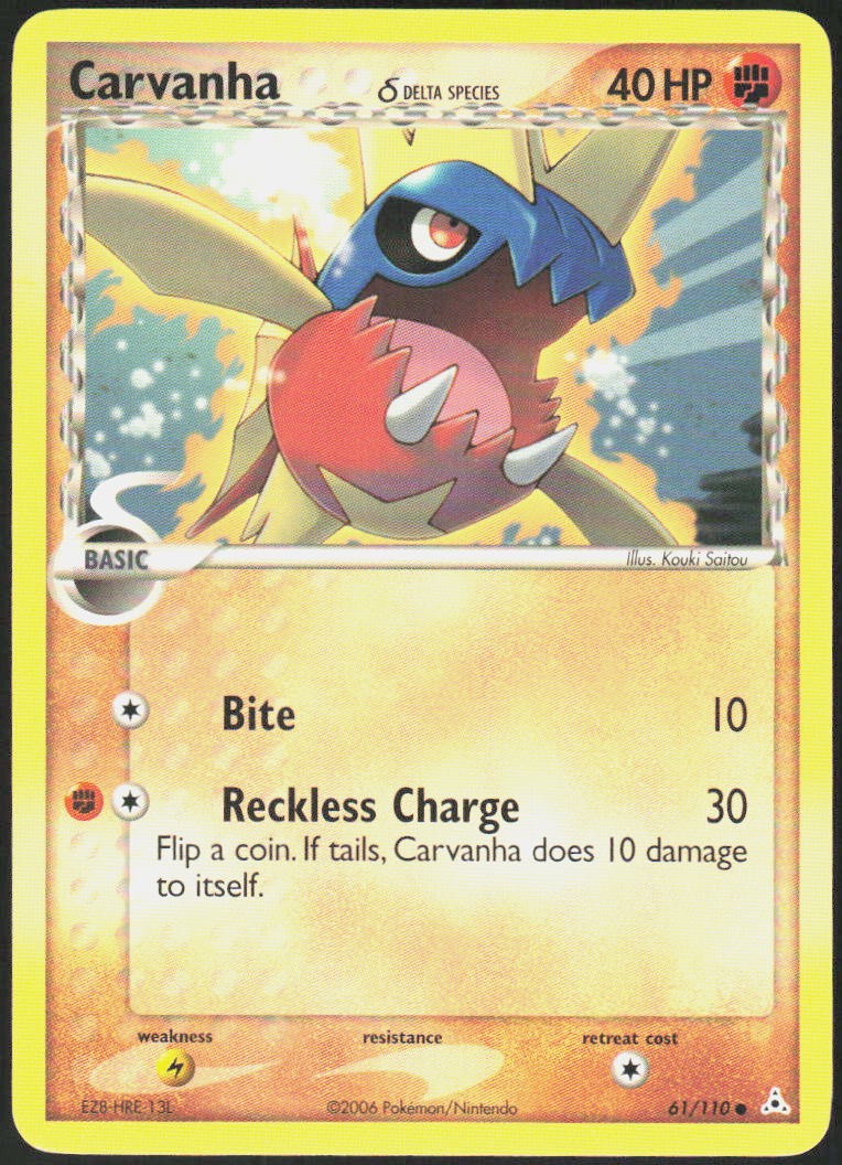Carvanha (Delta Species) 61/110 Common EX Holon Phantoms NM Pokemon