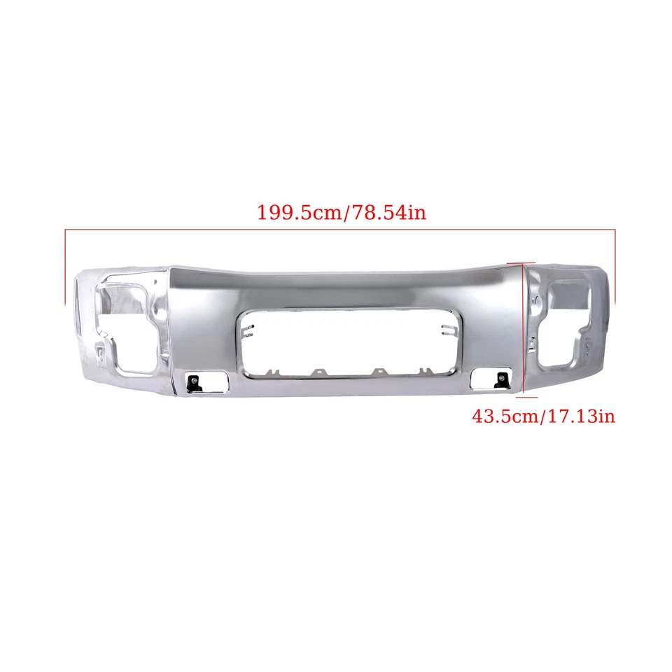 Steel Split Chrome Front Bumper Face Bar Replacement For Nissan Titan 2004-2015 - Image 3 of 4