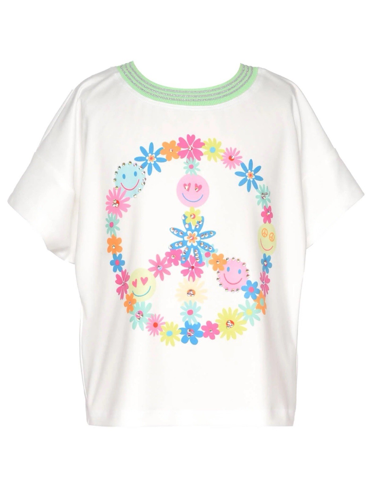 Hannah Banana By Sara Sara Floral Peace Graphics Tee Size 5 NWT
