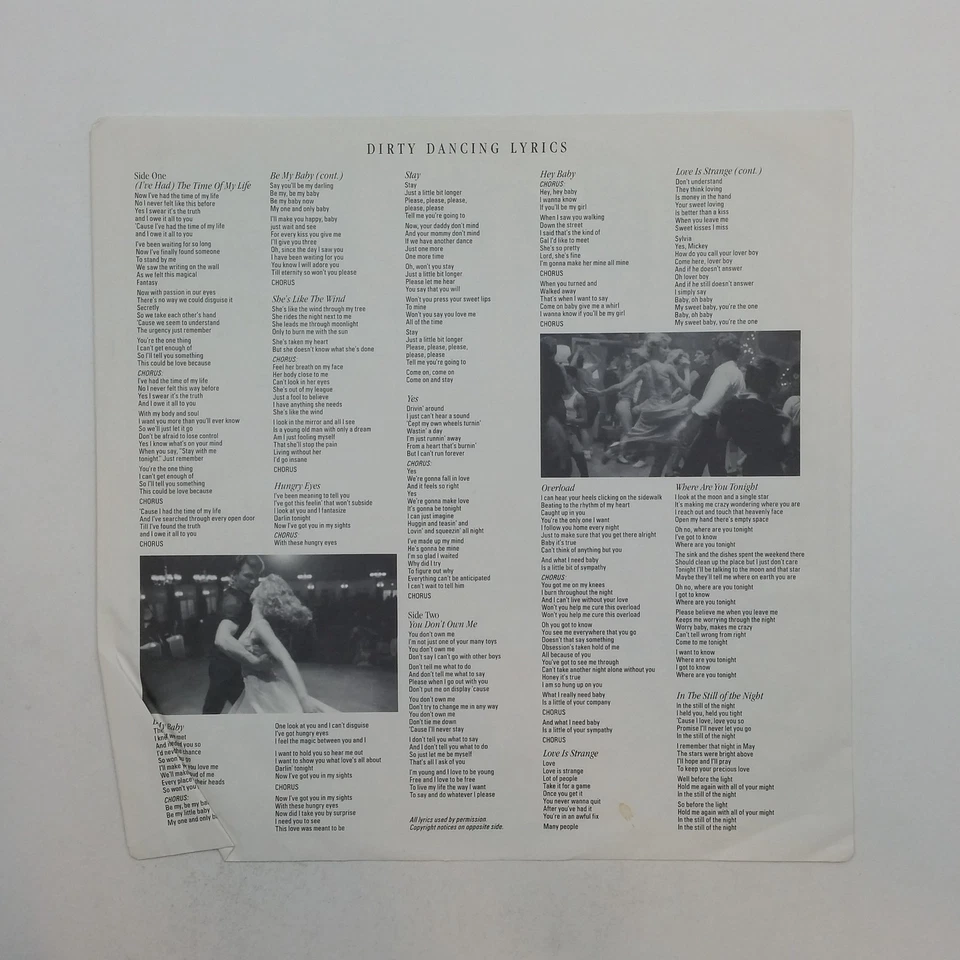 DIRTY DANCING Soundtrack 64081R LP Vinyl VG+nr++ Cover VG+nr++ Sleeve 1987 - Image 3 of 4