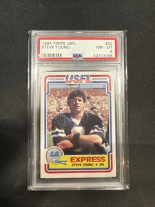 1984 TOPPS USFL #52 STEVE YOUNG RC HOF PSA 8