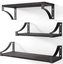 Floating Shelves Wall Mounted Set of 3 Rustic Wood Wall Shelves