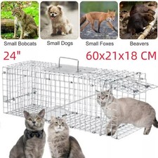 Live Animal Cage Trap Heavy Duty Folding Raccoon Traps Cat Trap Catch Release UK
