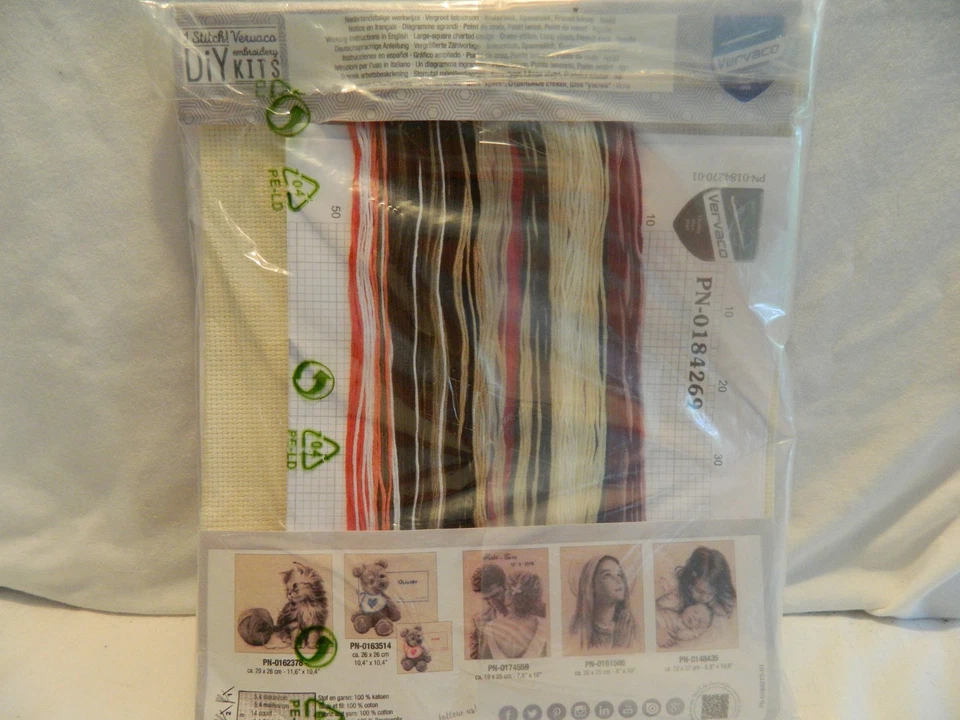 C-25 NUEVO KIT PUNTO DE CRUZ CONTADO VERVACO HÁGALO USTED MISMO (BÉLGICA) “CHICA EN CAMPO DE AMAPOLA” Foto 3 de 3