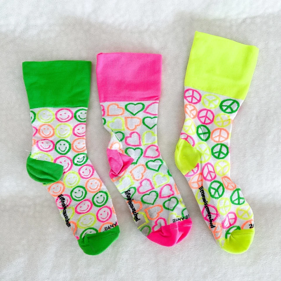 LOT of Little Miss Matched Girls Crazy Socks - 4 Sets of 3 Socks - Multicolor - Image 3 of 4