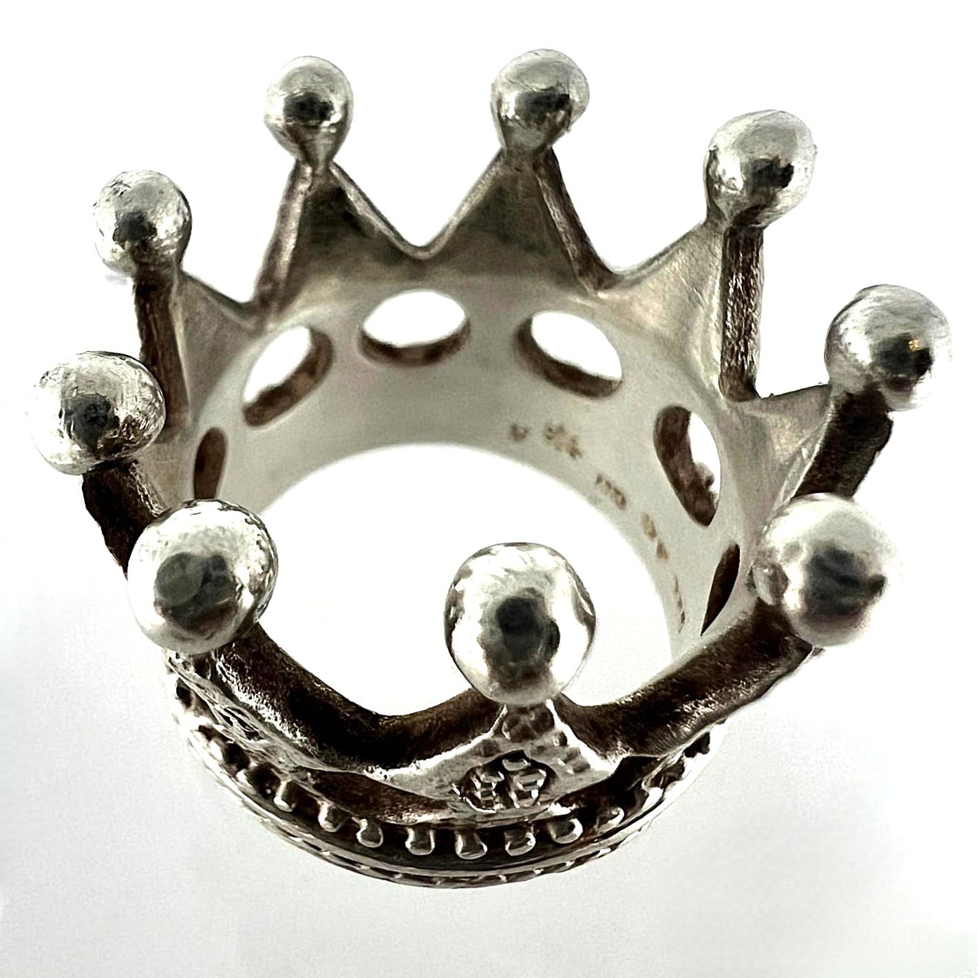 Solid Silver Crown Ring 925 Look Gothic Vintage E… - image 2