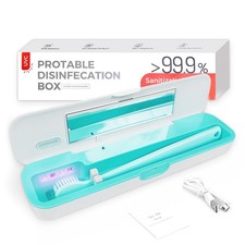 UV-C Toothbrush Sanitizer Case for Travel, Portable Sanitizer and Holder Univ...