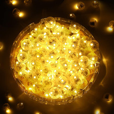 100Pcs Warm White Balloon Lights Mini, Battery Powered, Long Standby Time Waterp