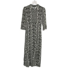Zara S Premium Snake Python Print Long Midi Shirt Dress Blogger Fav