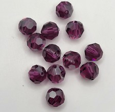 6pc Swarovski Crystal Fuchsia Satin 8mm Faceted Round 5000 Beads