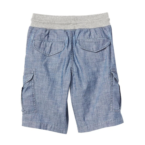 New Gap Kids Blue Chambray Pull On Cargo Shorts Size L - Picture 2 of 3