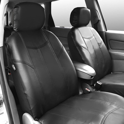 Par de fundas de asiento de cuero ecológico negras para Opel Vauxhall Corsa C D 1+1 - Imagen 4 de 6