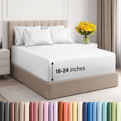 6 Piece Sheet Set, Hotel Luxury Soft Bed Sheets by CGK Linens